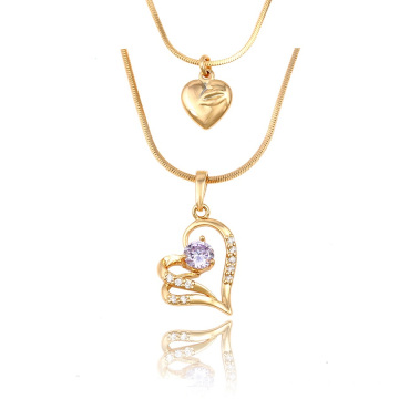 43054 Xuping Jewelry Fashion Heart Shaped Lady Necklace for Birthday Gifts